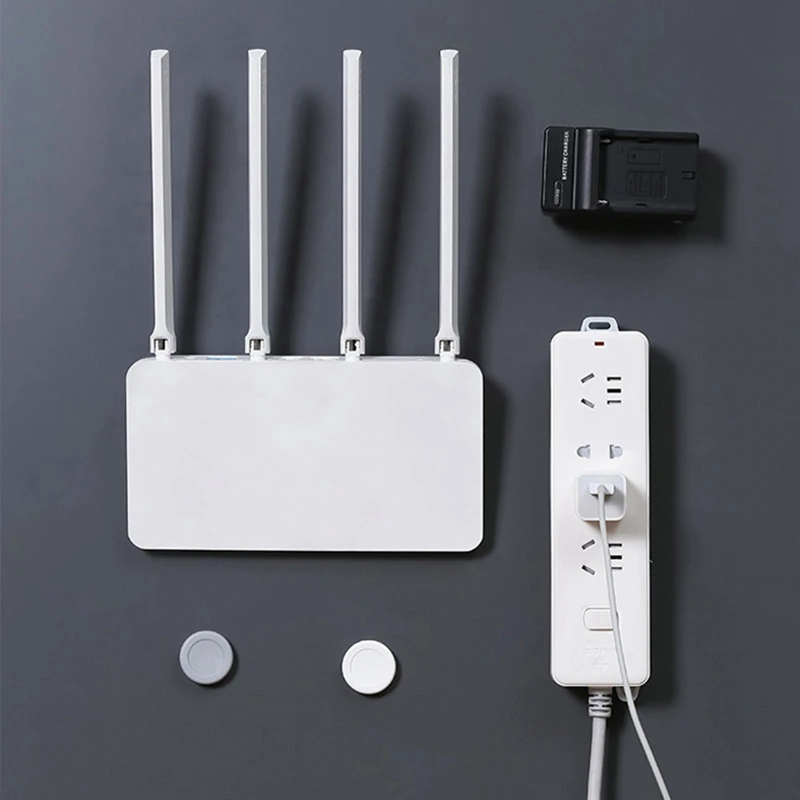 Anti-Lost Wall Mount Magnet Ganchos, Frigorífico Adesivo, Suporte de armazenamento, Home Decor, Cinza, 10 Set