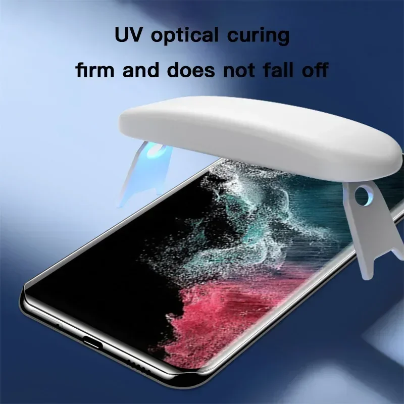 SKIG UV Tempered Glass Film For Samsung Galaxy 25 S24 S23 S22 S21 S20 Ultra Plus Full Curved For S24Ultra Screen Protector image 4