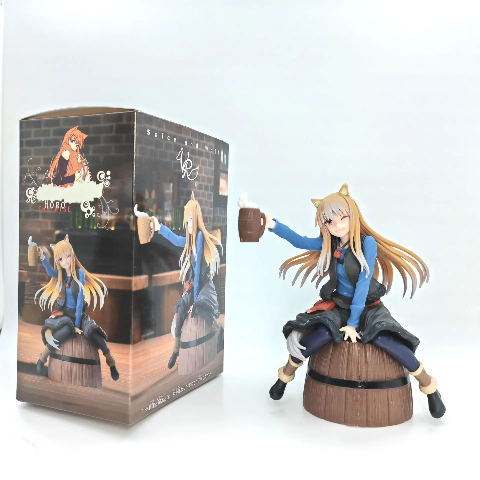 

17CM Anime Holo Figure Ookami to Koushinryou Merchant Meets the Wise Wolf Sitting Model Toy Doll Action Figure PVC