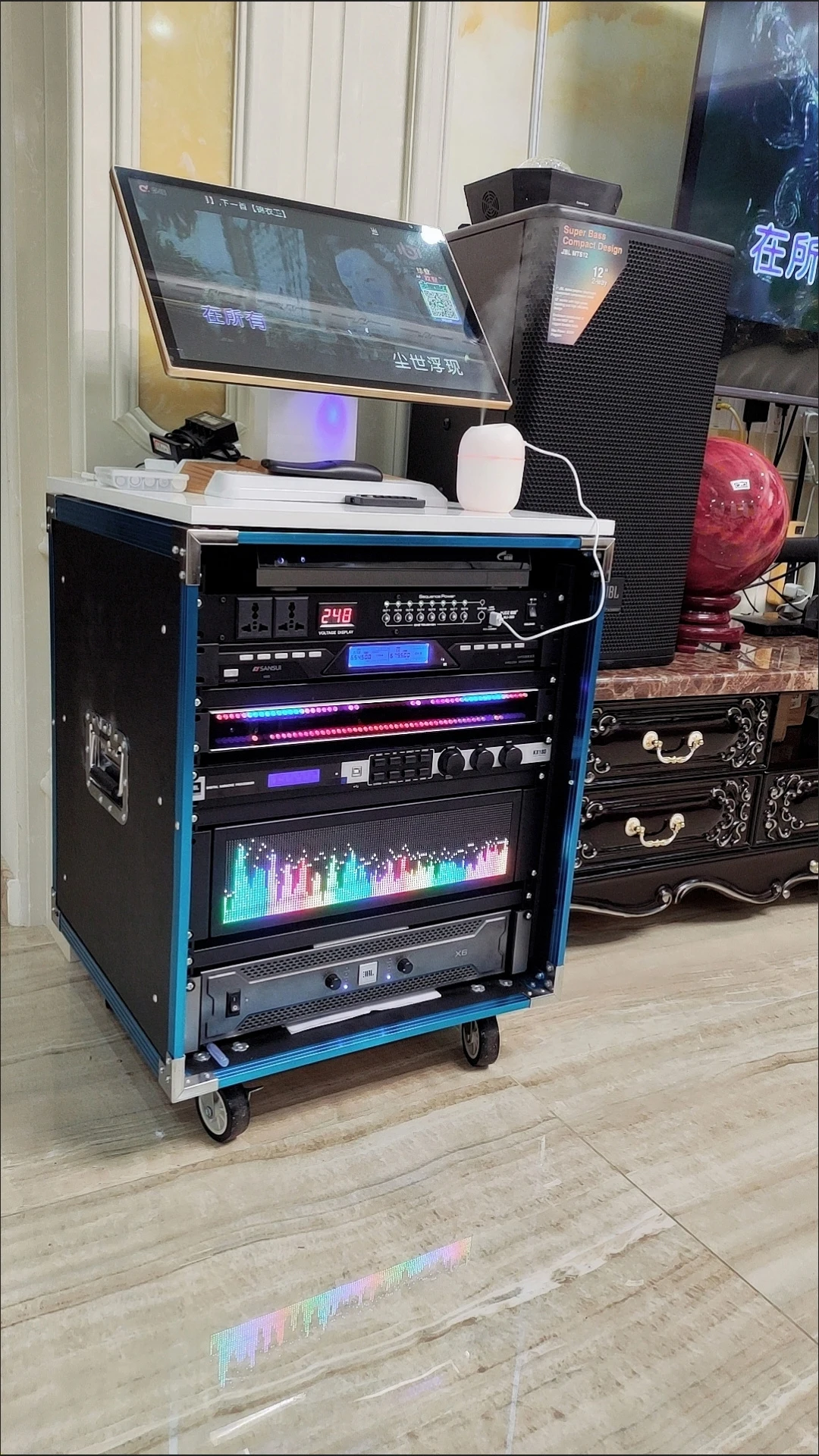 AS1000 Professional Full Color RGB Pickup Rhythm Rack Mount Music Spectrum Display Analyzer Stereo Audio Monitor 3U Cabinet