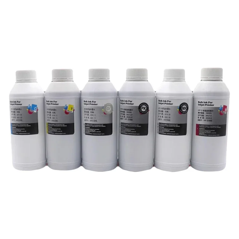 1000ML Dye Ink for HP 72 Ink Cartridge for HP Designjet T770 T790 T1120 T1200 T1300 T620 T610 T1100 T2300 Printer Dye Ink hp72