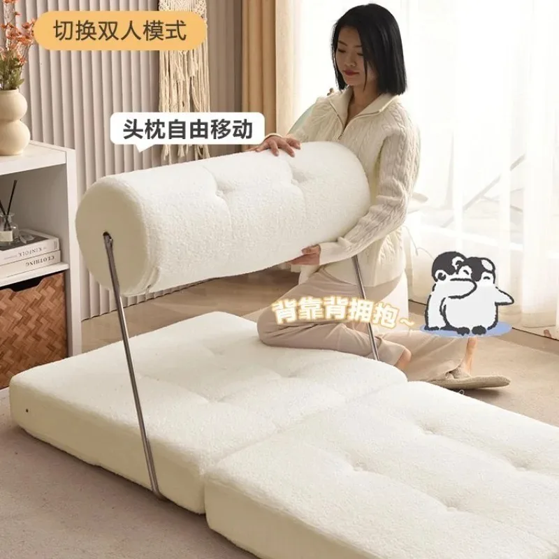 Nordic Lazy Sofa Tofu Block Foldable Sponge Comfortable Sofa Bed Can Sit or Lie Down Single Lounge Sofa Living Room Furniture