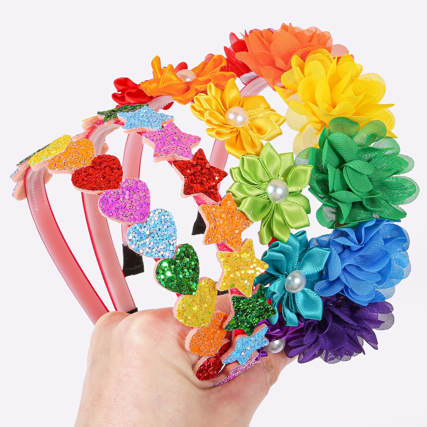 1/3pcs แฟชั่นสายรุ้งดอกไม้สําห - Art And Craft Hair บทวิจารณ์และราคา