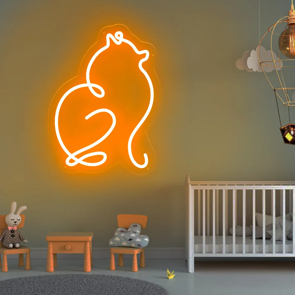 Cute Dog Neon Sign Acrylic Back Panel Animals Neon Sign for Kids Bedroom Wall Window Deco Bar Personalization Decorate LED Light