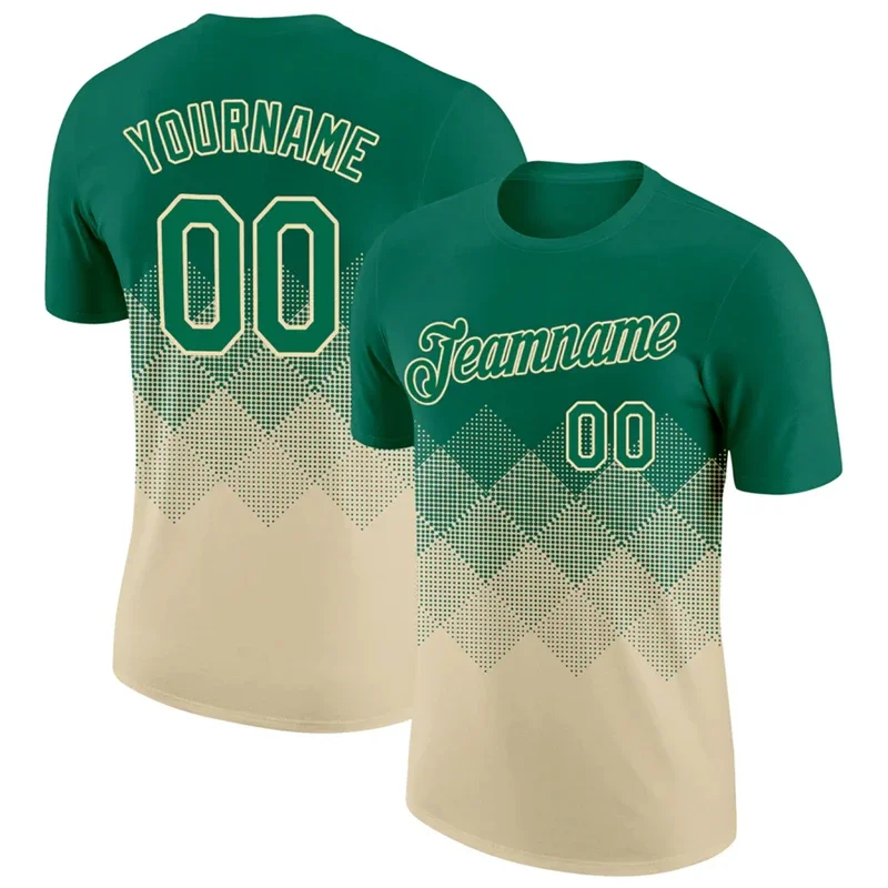 Fashion Gradient Pattern Men T Shirt Personalization Name Custom Team Number 3D Print Tee Outdoor Sports Jersey Unisex Loose Top