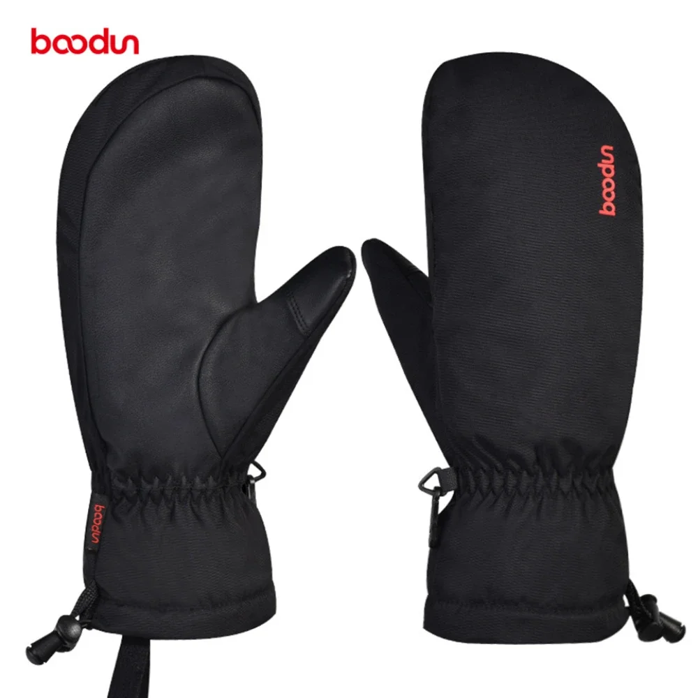 Boodun-guanti da sci invernali caldi da uomo e da donna, guanti per sport all\'aria aperta, addensati, climi freddi, antivento, guanti da Snowboard