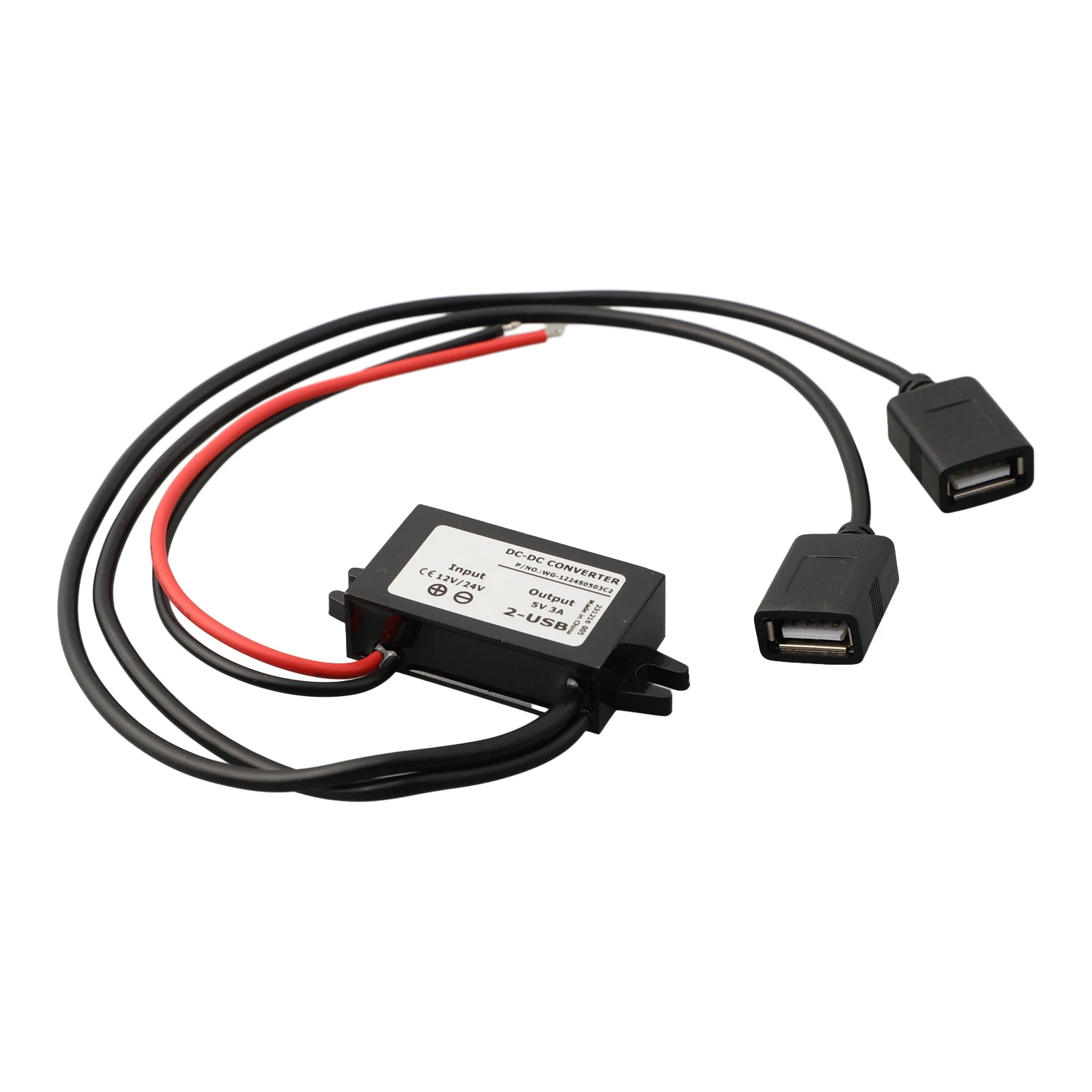 Car USB Charger Adapter 12V 24V to 5V 3A DC DC Step Down Converter with Dual USB Ports for Mobile Phones and Tablets