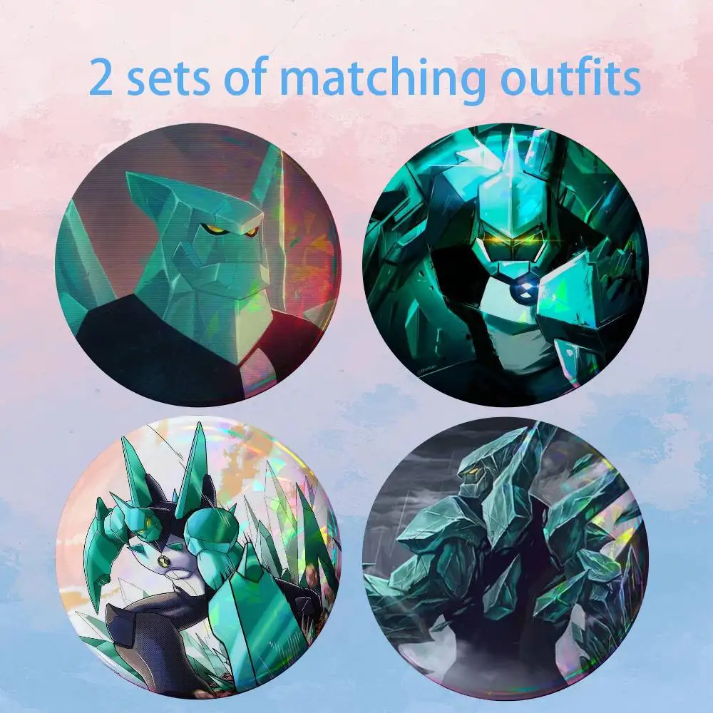 Anime Ben10 Diamondhead 2 piece set Pins Creativity Printed Pictures Text Metal Lapel Badges Brooches Jewelry Gift