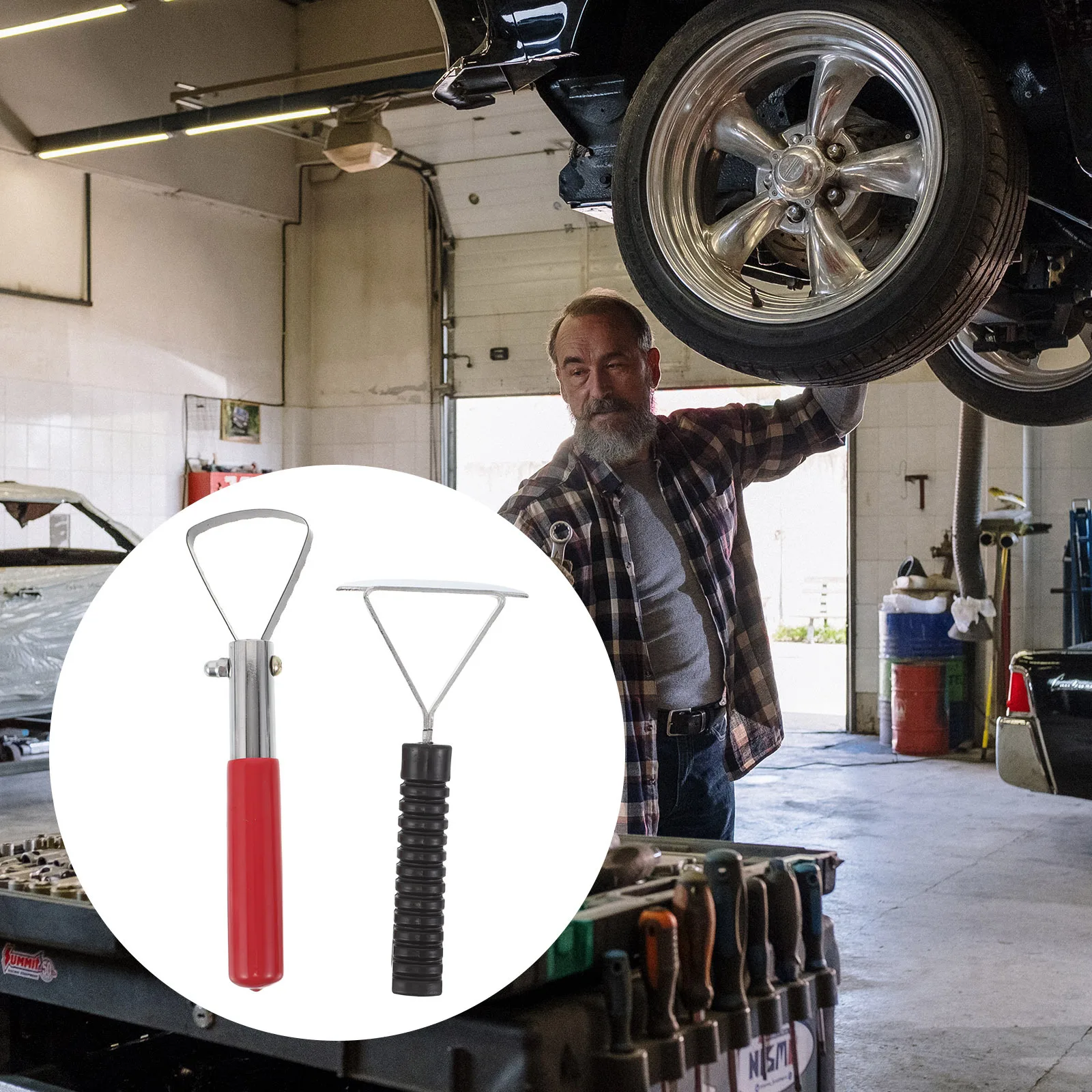 

2Pcs Tire Repair Scraper Tool Metal Robust Scraper for Car Motorcycle Truck Tractor Universal Tire Patch Repair Kit