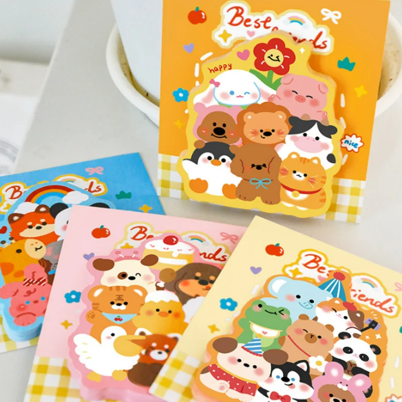 40pcs/lot Kawaii Cat Dog Rabbit Animal Memo Pad Sticky Notes Cute N Times Stationery Label Notepad Bookmark Post School Supplies