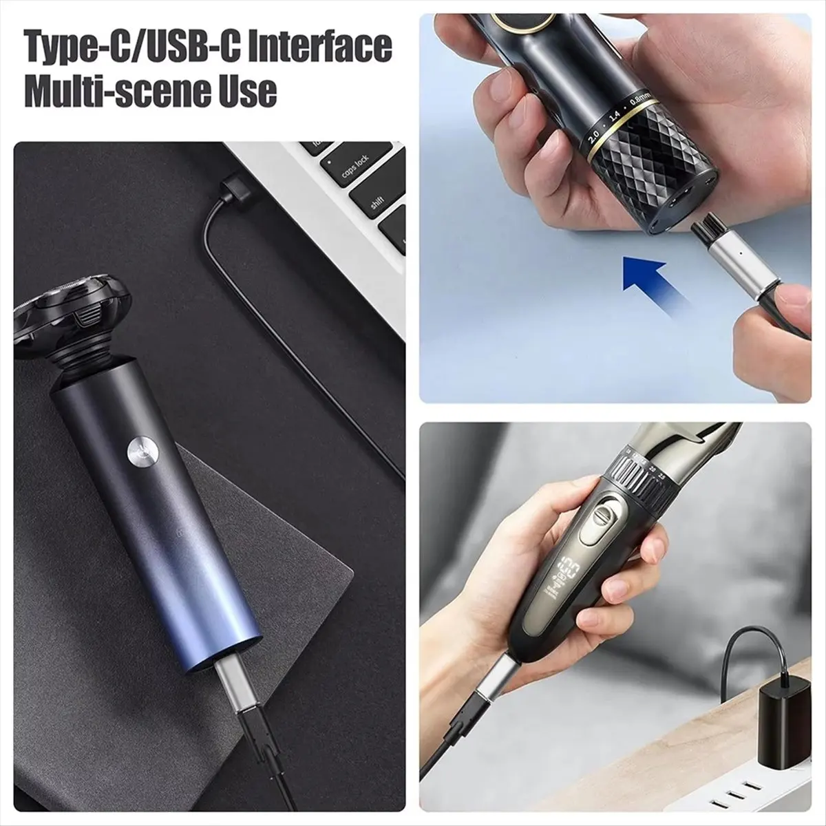 15V HQ8505 Type-C Shaver Adapter ChargingConverter for One Blade Pro QP6520 QP6530QP6510 BeardTrimmer B-A57M
