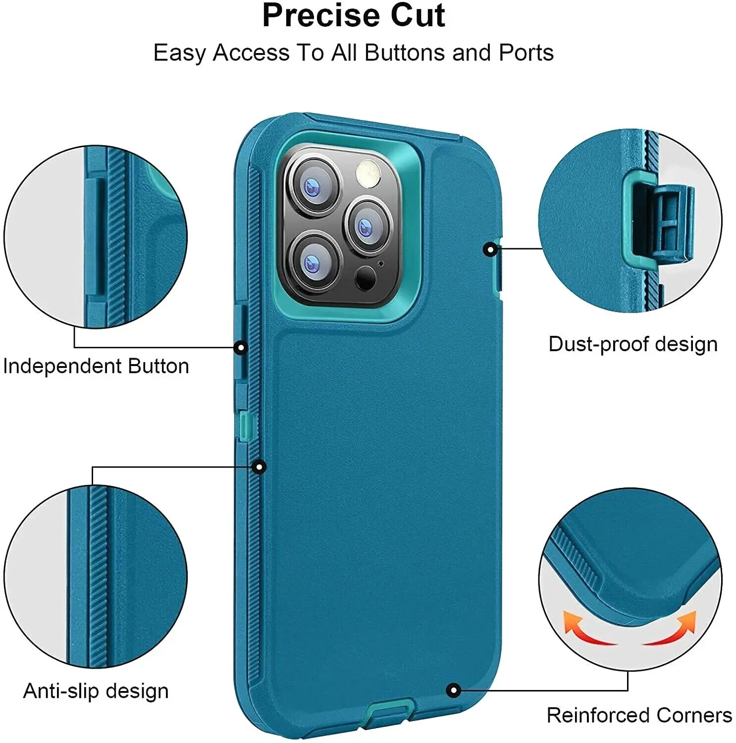 아이폰 11 15 16 프로 맥스 12 13 미니 14플러스 충격 방지 디펜더 하드 케이스 벨트 클립 및 스크린 렌즈와 강화 유리 필름 포함