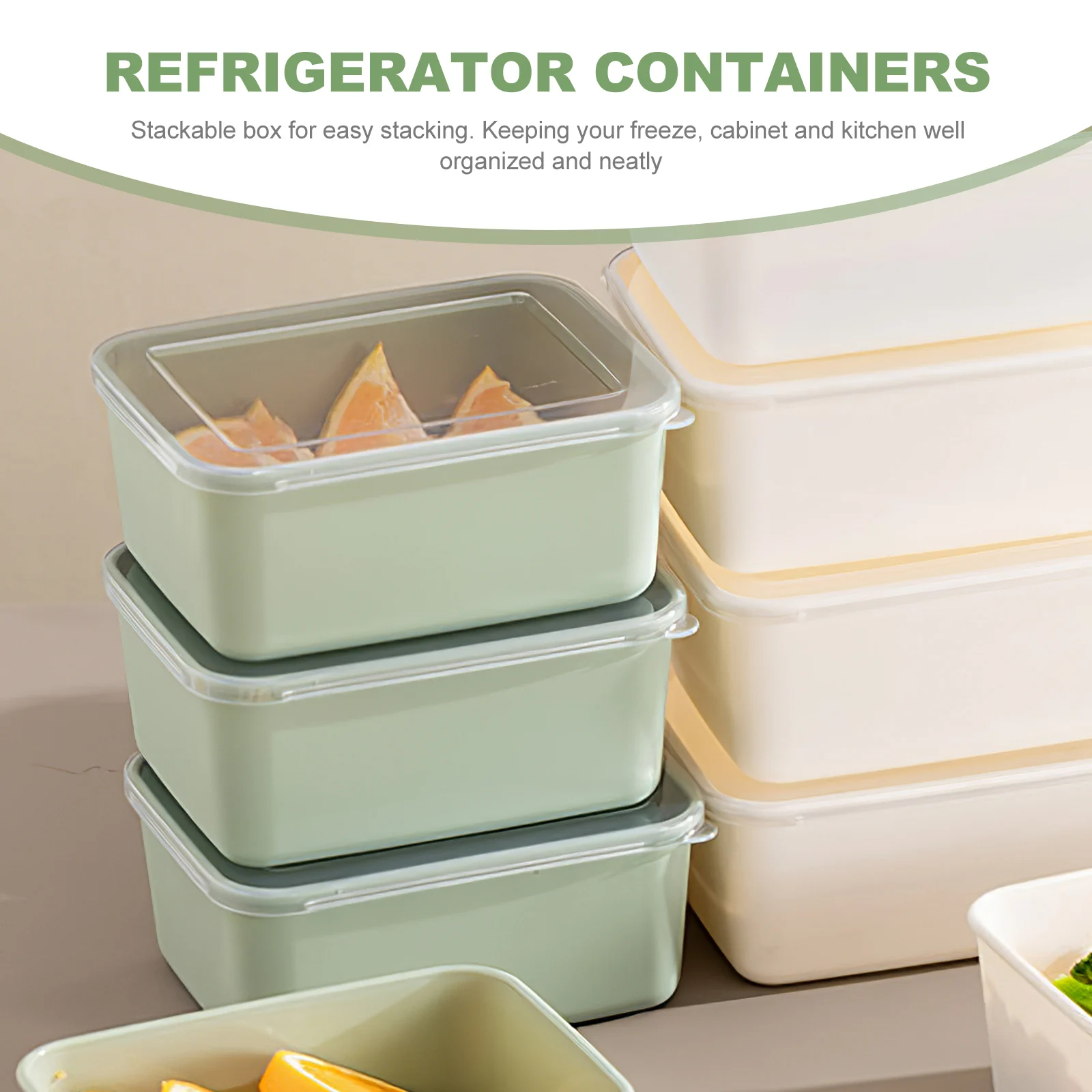 

4Pcs Refrigerator Storage Boxes Sealing Food Containers for Pantry Freezer Organization Portable for Meat Seafood