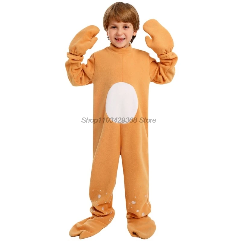 Kerst Kinderen jumpsuit Kerst Rendier rollenspel cosplay kostuum vakantie feest prestatie kleding Kerst pyjama voor kinderen