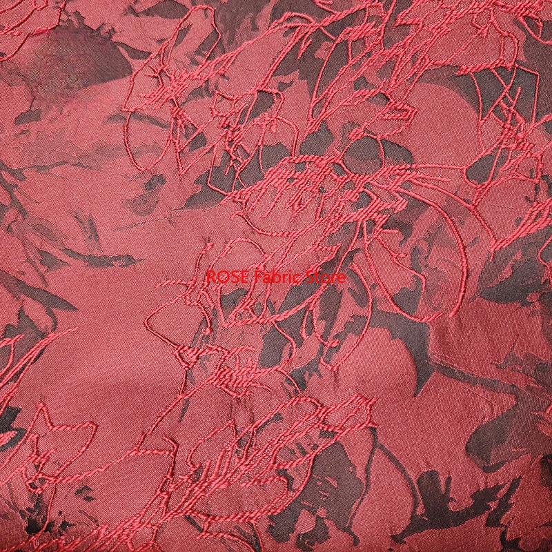 1 meter Embossed Ink Painting Style Jacquard Fabric Soft Dress Skirt Bag Decorative Sewing Fabric