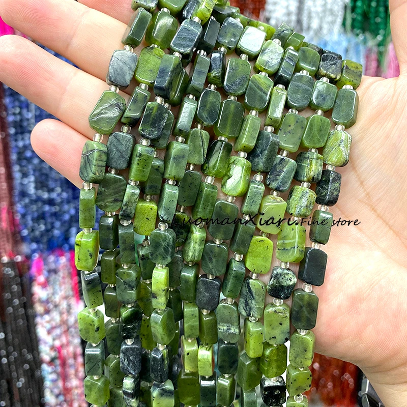 8x12 مللي متر الحجر الطبيعي الاسترالي اليشم غير النظامية مربع خام جوهرة خزر عازل للمجوهرات جعل أساور يدوية إكسسوارات جذابة