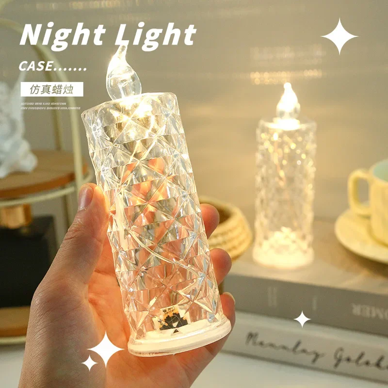 

LED rose halo candle light romantic night light creative luminous electronic candle girl heart decoration