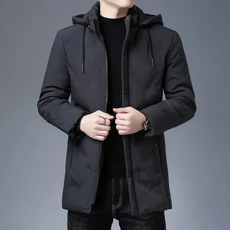 Men's Clothing Top Quality New Brand Hooded Casual Fashion Long Thicken Outwear Parkas Jackets Winter Windbreaker Coats