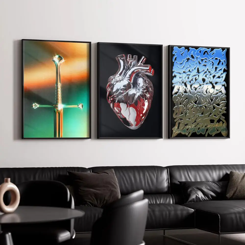 Metallic Texture Poster HD Art Mural Wallart Waterproof Vintage Print Decor for Home Decoration DIY Durable