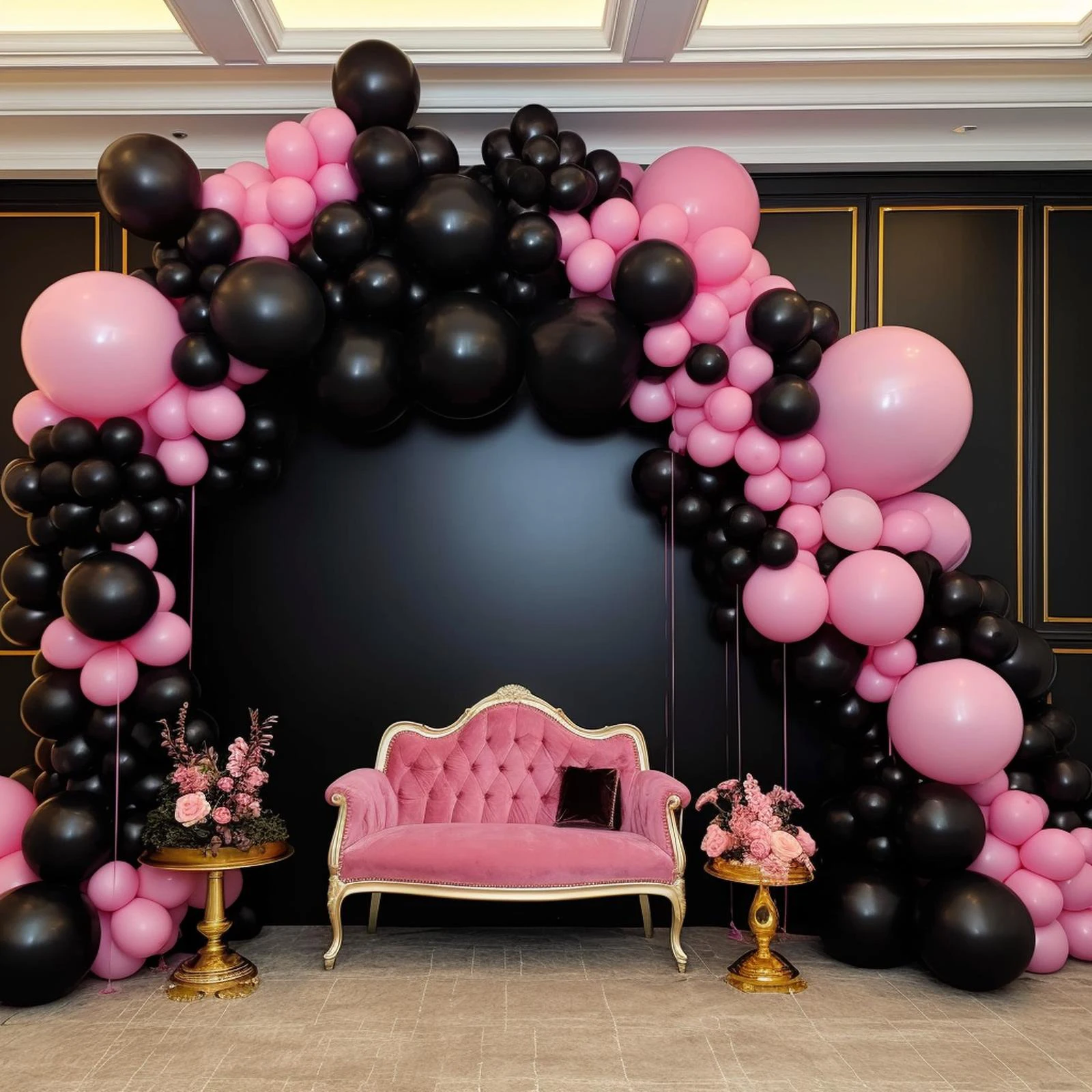 54pcs Set 12 Inch White Latex Latex Balloon 32.8ft Pink Aluminium Foil Hanging Swirls Birthday Balloons For Birthday Party