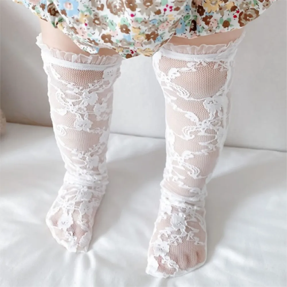 

Baby Girl Sock Ultra-Thin Children's Socks Solid Color Lace Mesh Skin Breathable Socks Newborn Baby Princess Socks Girl