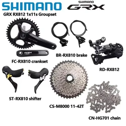 Shimano GRX RX810 RX812 1X11s Groupset 170mm 172.5mm 40/42T Crank RX810 Shifter 34T 42T Cassette Chain Road Bike Disc Brake Suit