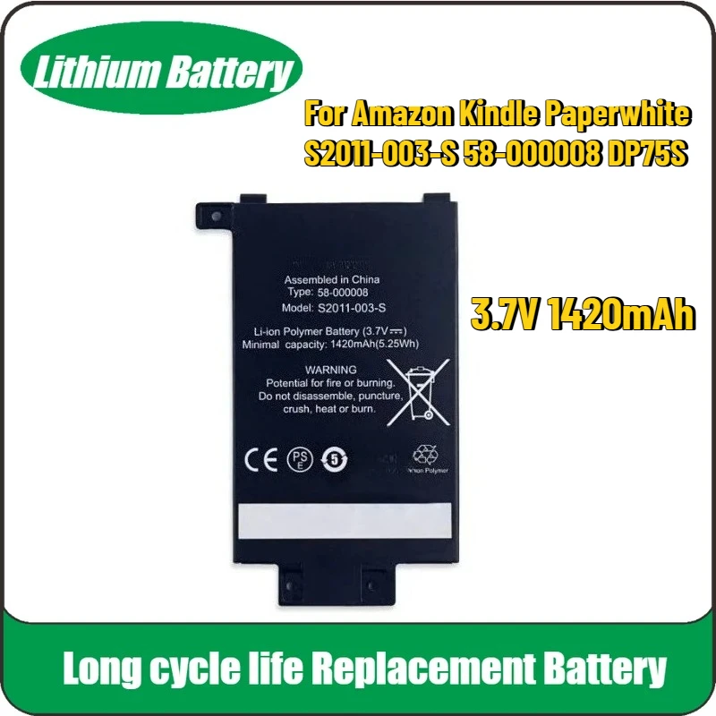 

New E-reader Battery 3.7V 1420mAh MC-354775-03 for Amazon Kindle Paperwhite S2011-003-S 58-000008 DP75S