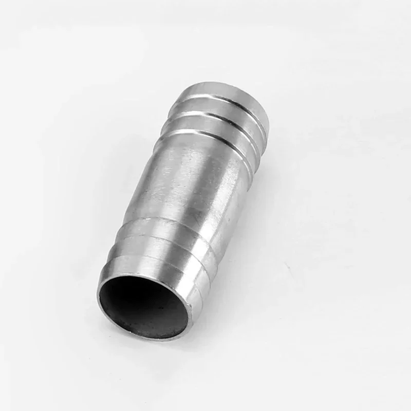 Double Barbed OD 6 8 10-41mm 304 Stainless Steel Connector 2-way Equals Straight Pipe Fitting Connector Pagoda Joint Hose Barb