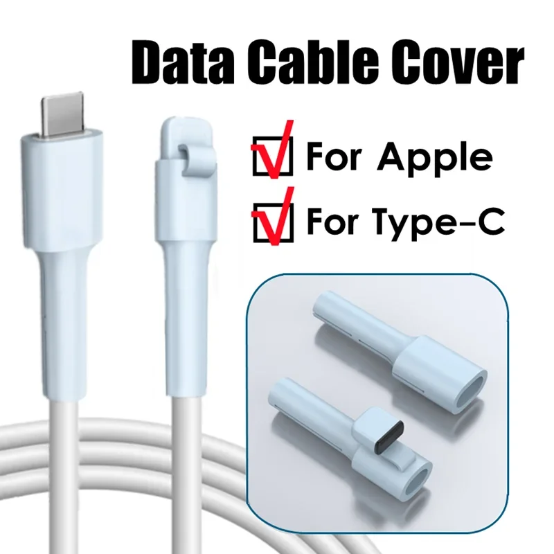 Silikonowa osłona kabla ładowarki do Apple IOS do Usb na obu końcach osłona ochronna na kabel iPhone typu C z zaczepem na kurz