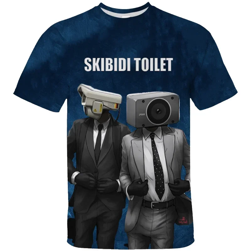 3D Funny Skibidi Toilet Printing T Shirt Cartoon Camera Graphic T-shirts For Men Kid Fashion Streetwear Short Sleeve Clothes Top