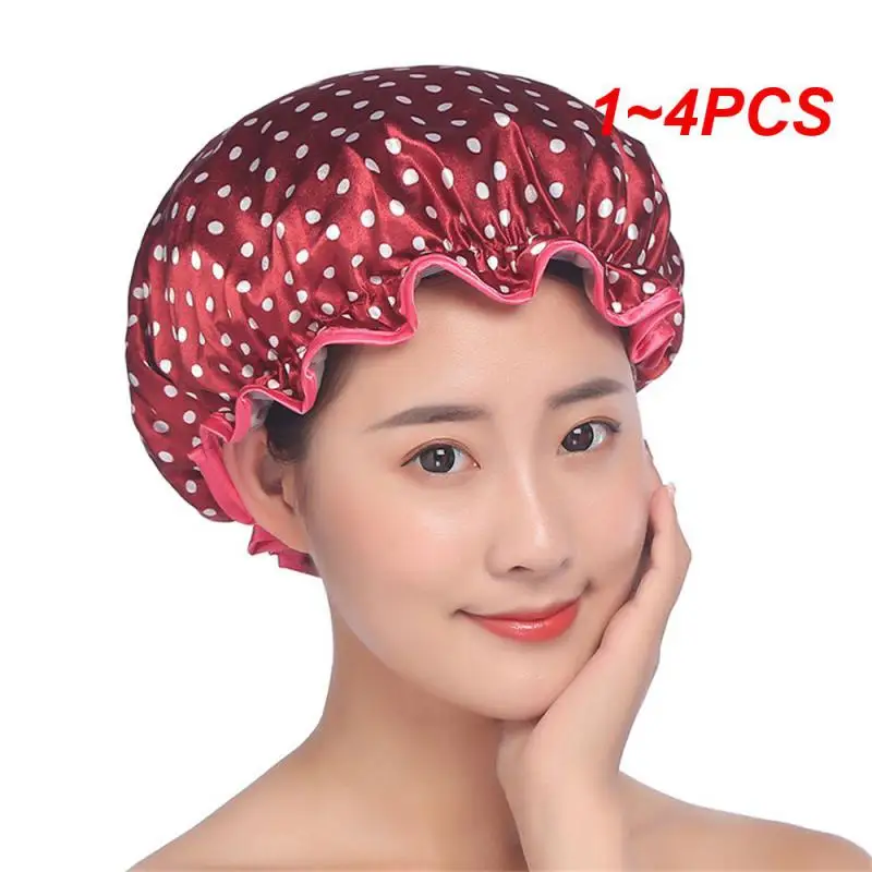 1~4PCS Waterproof Shower Dust Prevention Elastic And Tight Design With A Flexible Head Korean Version Double Layered Dice