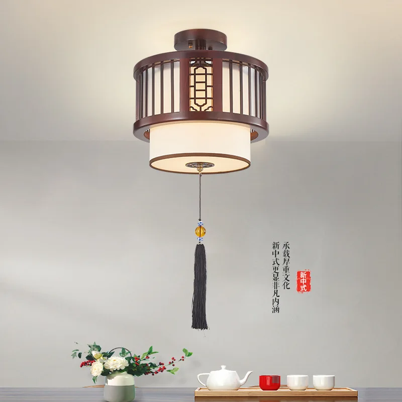 Japanese Traditional Solid Wood Restaurant Ceiling Lamp Nordic Entrance Light Living Room Bedroom Home Decor LED Ceiling Lights