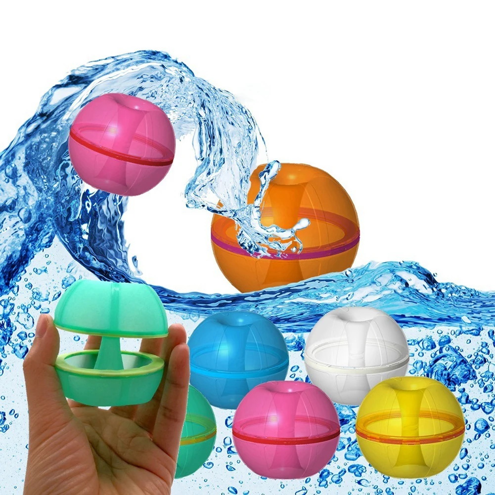 12 Stück magnetische wiederverwendbare Wasserball-Schnellfüllballons, lustiges Wasserkampfspiel, Pool, Strand, Badespielzeug mit Netztasche für Sommerspiele