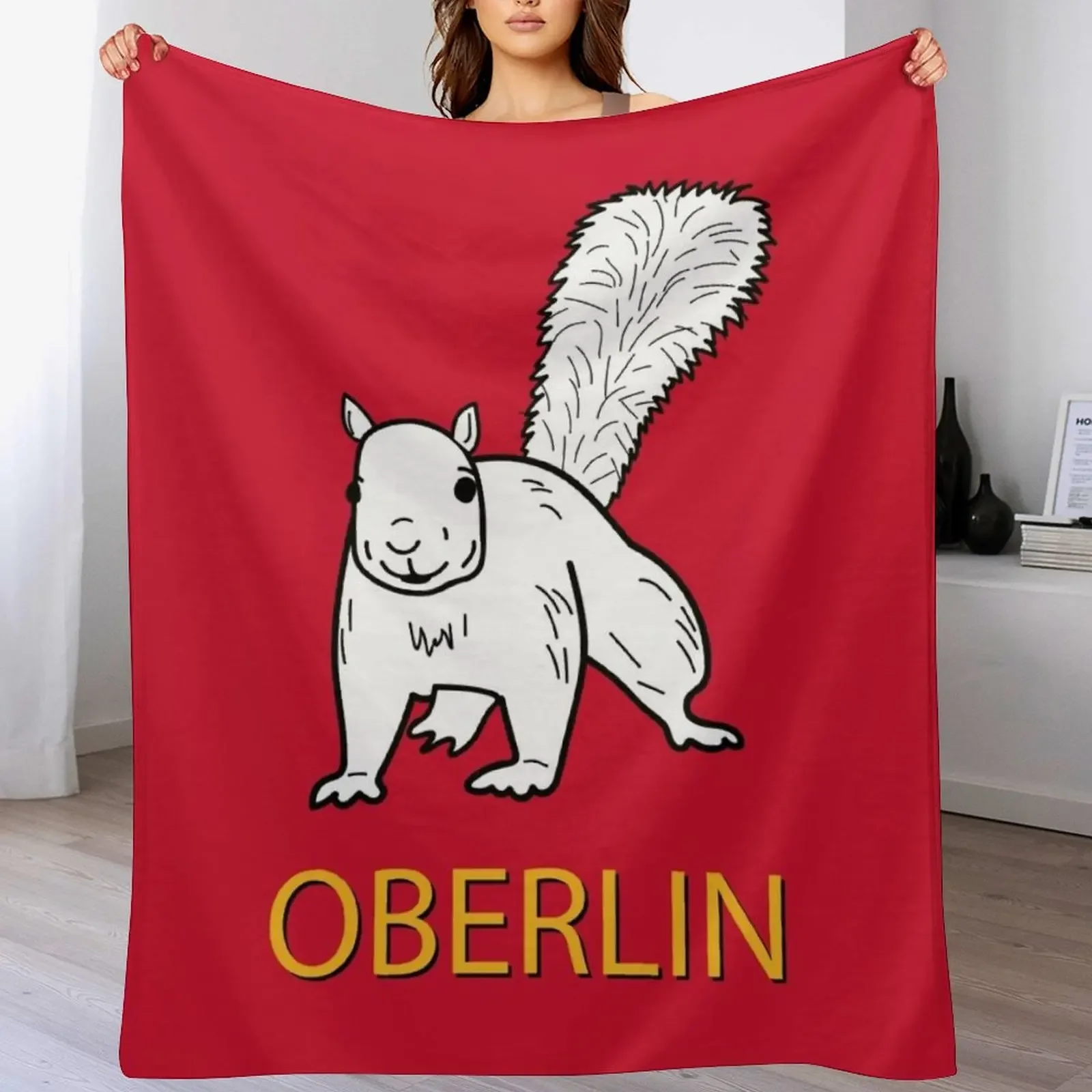 Cute Oberlin White Squirrel Throw Blanket Decorative Throw funny gift Blankets