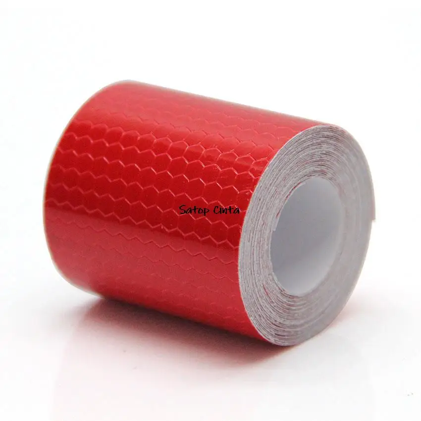 

5cmx3m Cinta Reflectante Reflective fabric Reflector Tape Reflex tape Adhesiva Auto Car Film Crystal Honeycomb Red Refector Tape