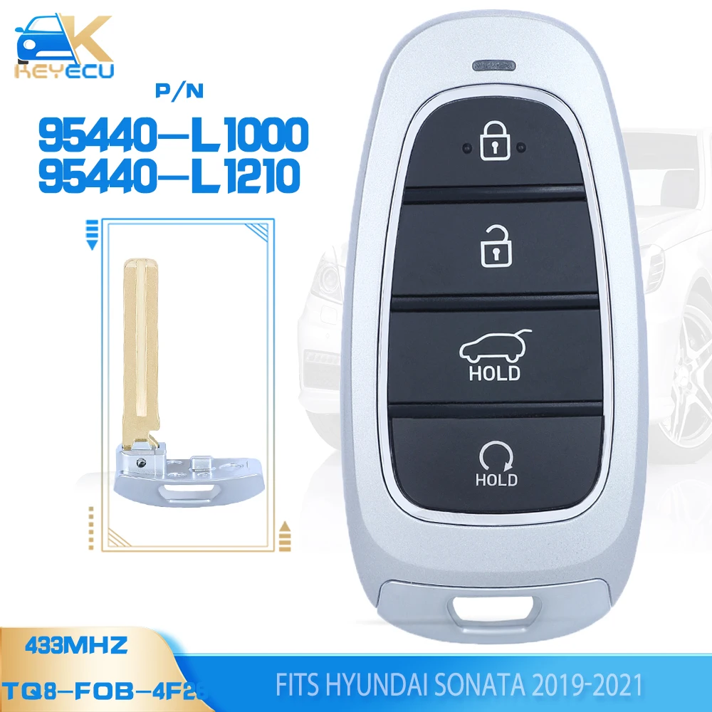 KEYECU 95440-L1210, 95440-L1000 LXP90 FSK 433MHz ID47 4B Keyless Go Smart Remote Key dla Hyundai Sonata 2019 2020 2021