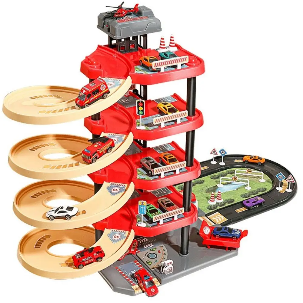 

Multi-layer Track Car Parking Kits Simulation Design Manual Drive DIY Assembled Runway Car Sliding Building Model