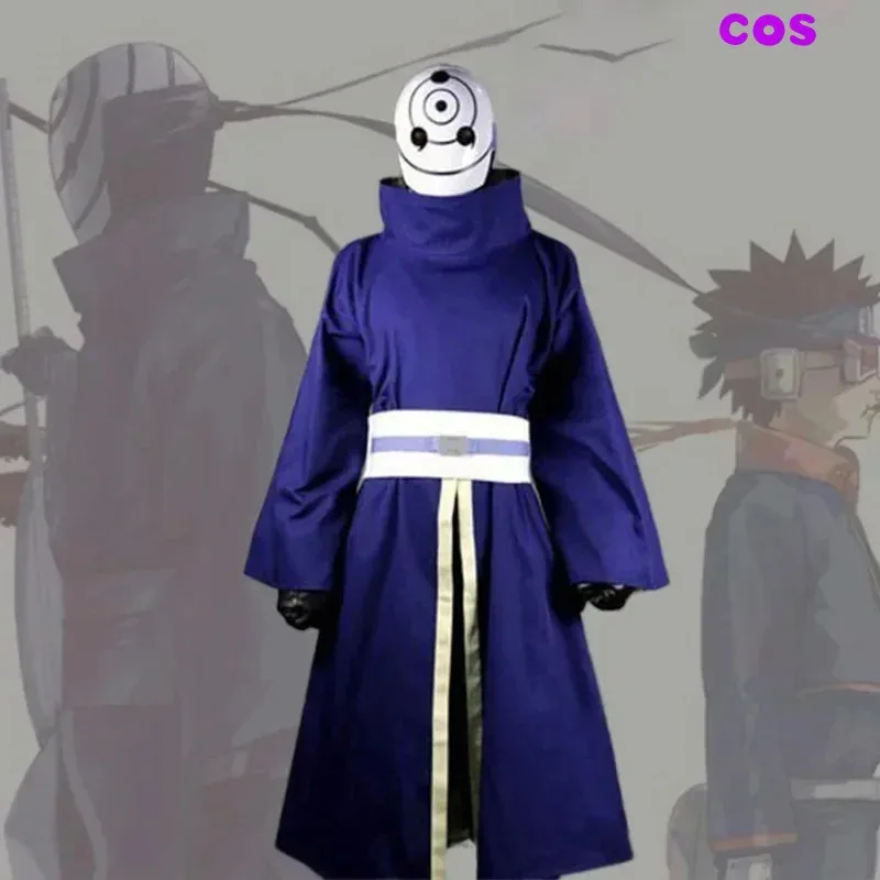 

Z Shippuden Uchiha Obito/Madara Cosplay Costume Halloween Carnival Ninja Battle Suit Blue Kimono No Mask Custom Made