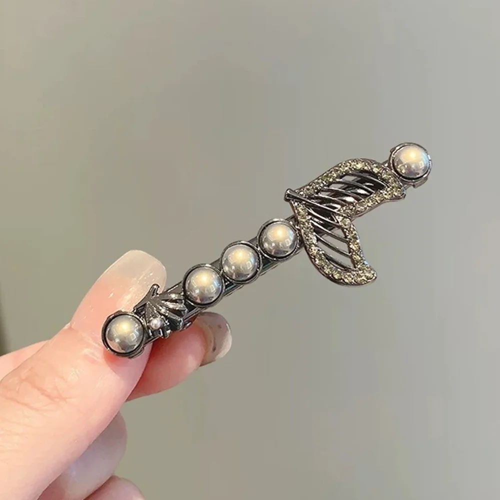 

Fish Tail Style Hair Accessories Rhinestones Exquisite Pearl Hair Clips Side Bangs Women Hairpins