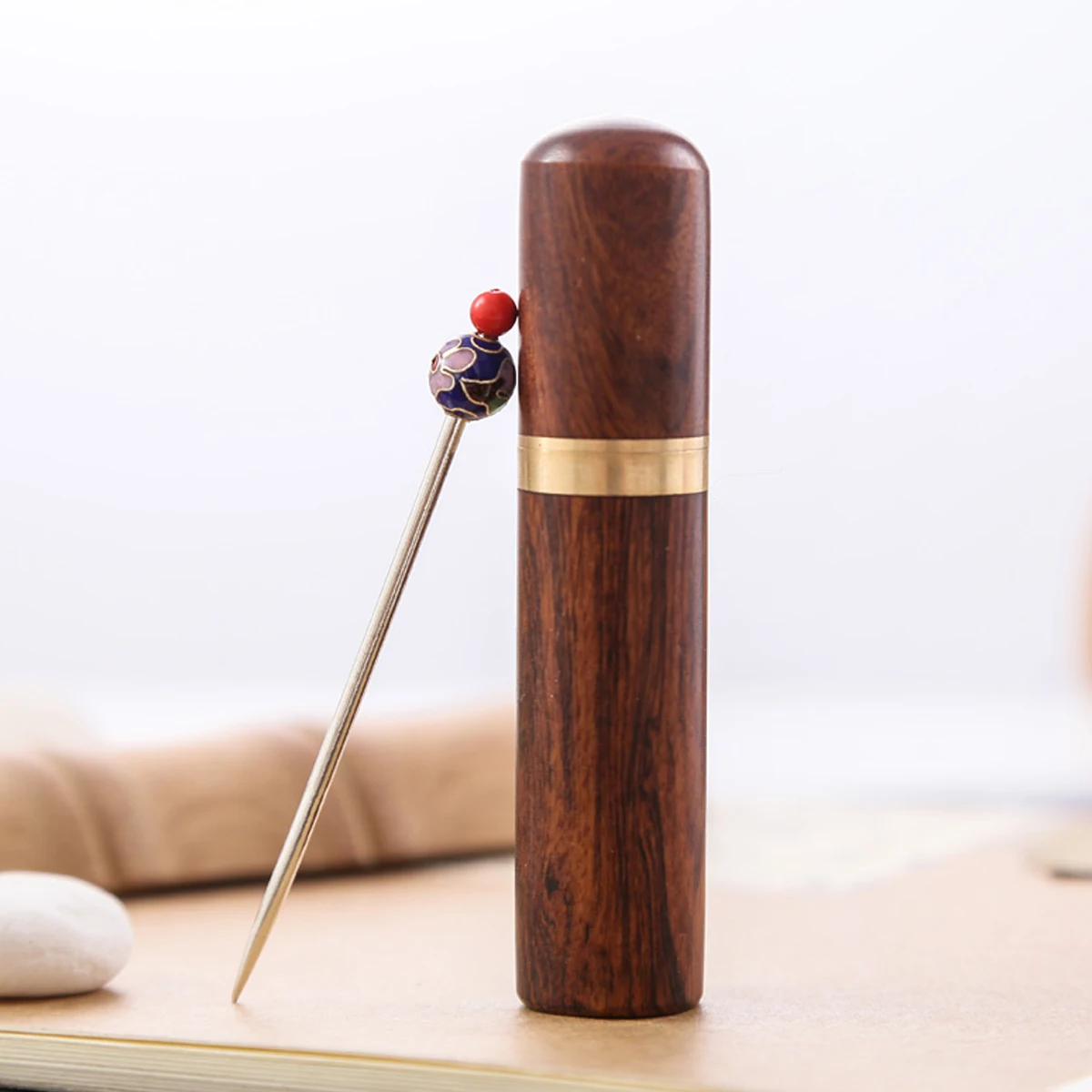 2 Pcs Wooden Storage Syringe Needle Embroidery Knitting Case Organizer Sewing Needles Container