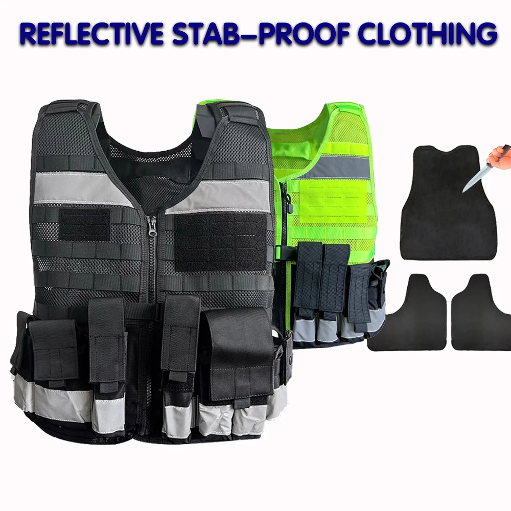 

Real Tactical Vest level 3 Anti-Stabbing Clothing Reflective Vest Anti-Cut Multi-Functional Safety Protective Clothing Security