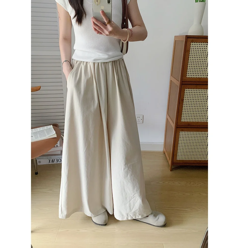 

Широкие брюки из хлопка и льна UVPU для женщин, летние, новые, художественные, цветные, тонкие, повседневные, прямые брюки