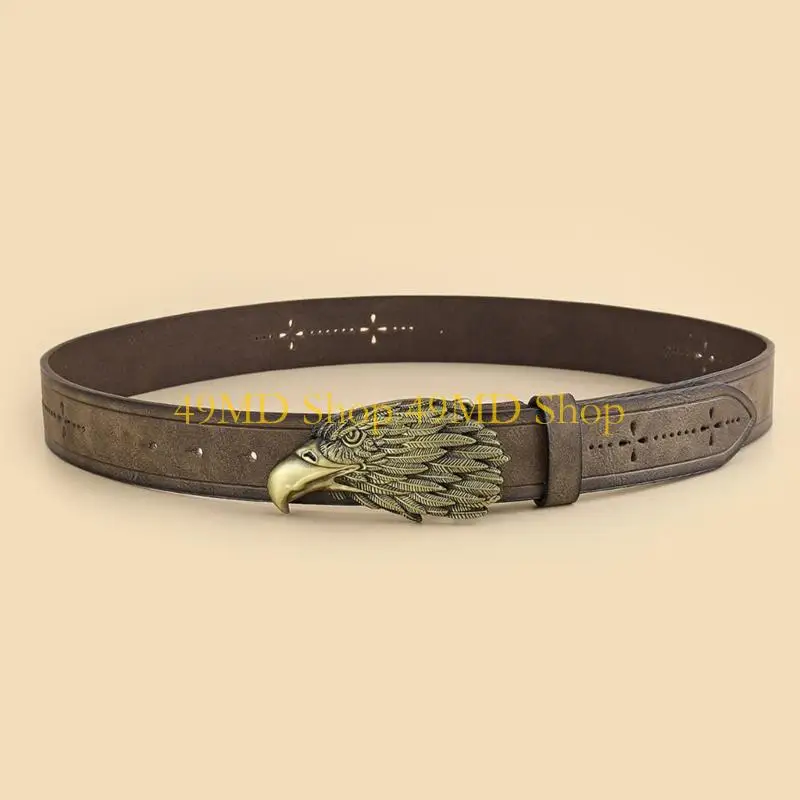 49MD Medieval Vintage Belt for Men Knight Belt Strap Embossed PU Leathers Engraved Belt for Decor Cosplays Costume Accessory