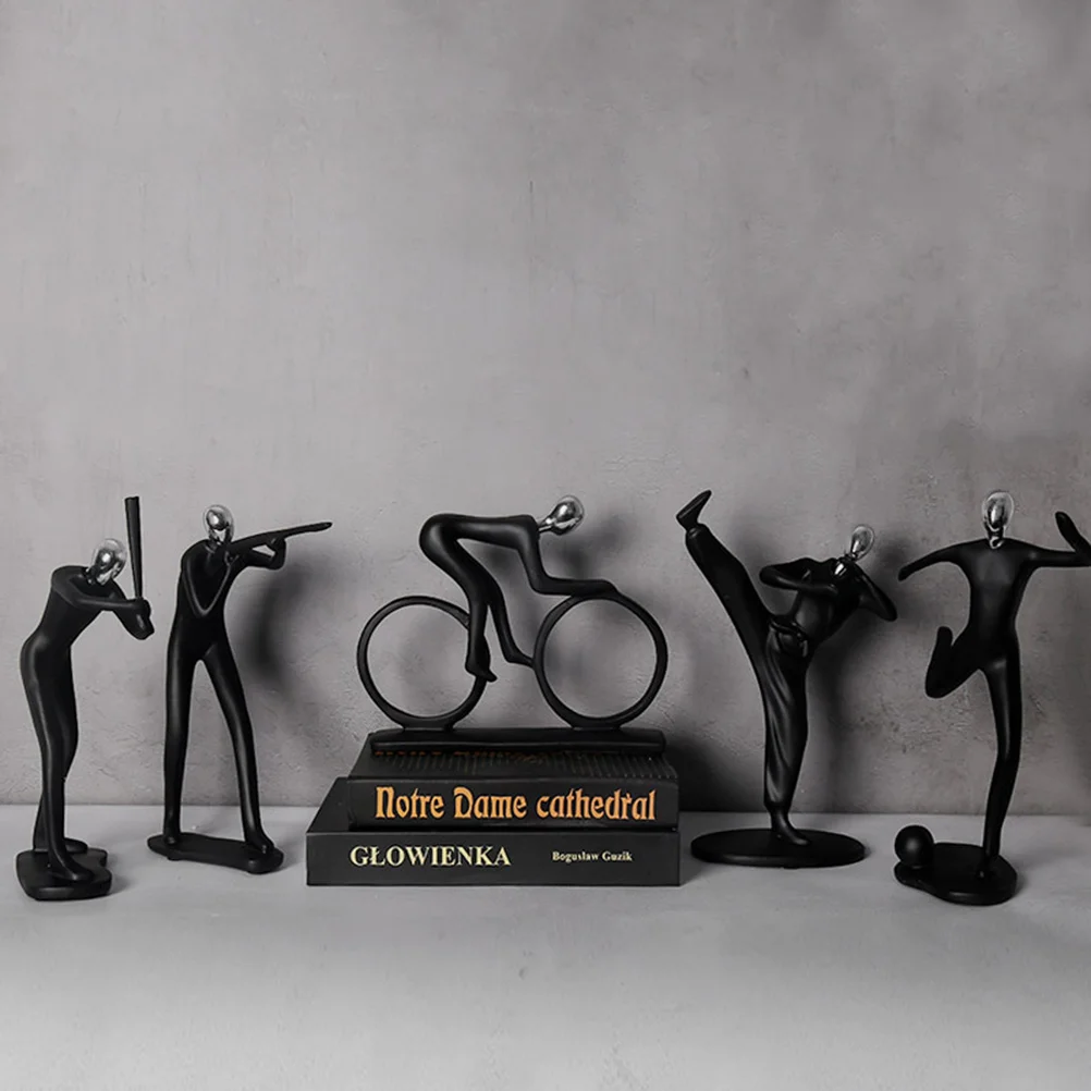 

Ornament Figure Sitting Home Desk Statue Decor Sports Athlete Decoration Creative Resin Desktop