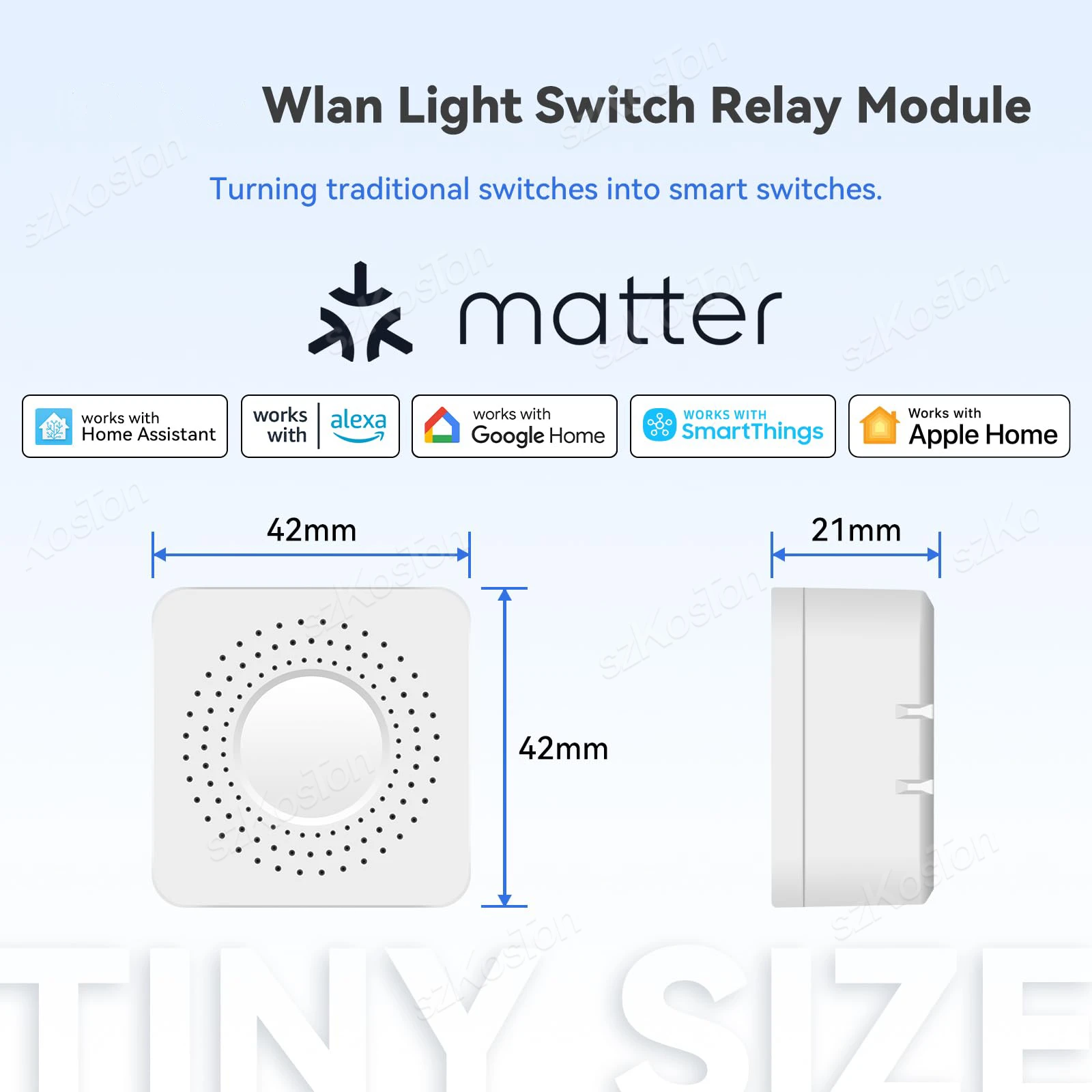 Smart Matter WiFi 1 CH Swtich Module DIY Bulb Circuit Breaker App Remoter Support Homekit Siri Google Home Alexa Voice Assistant