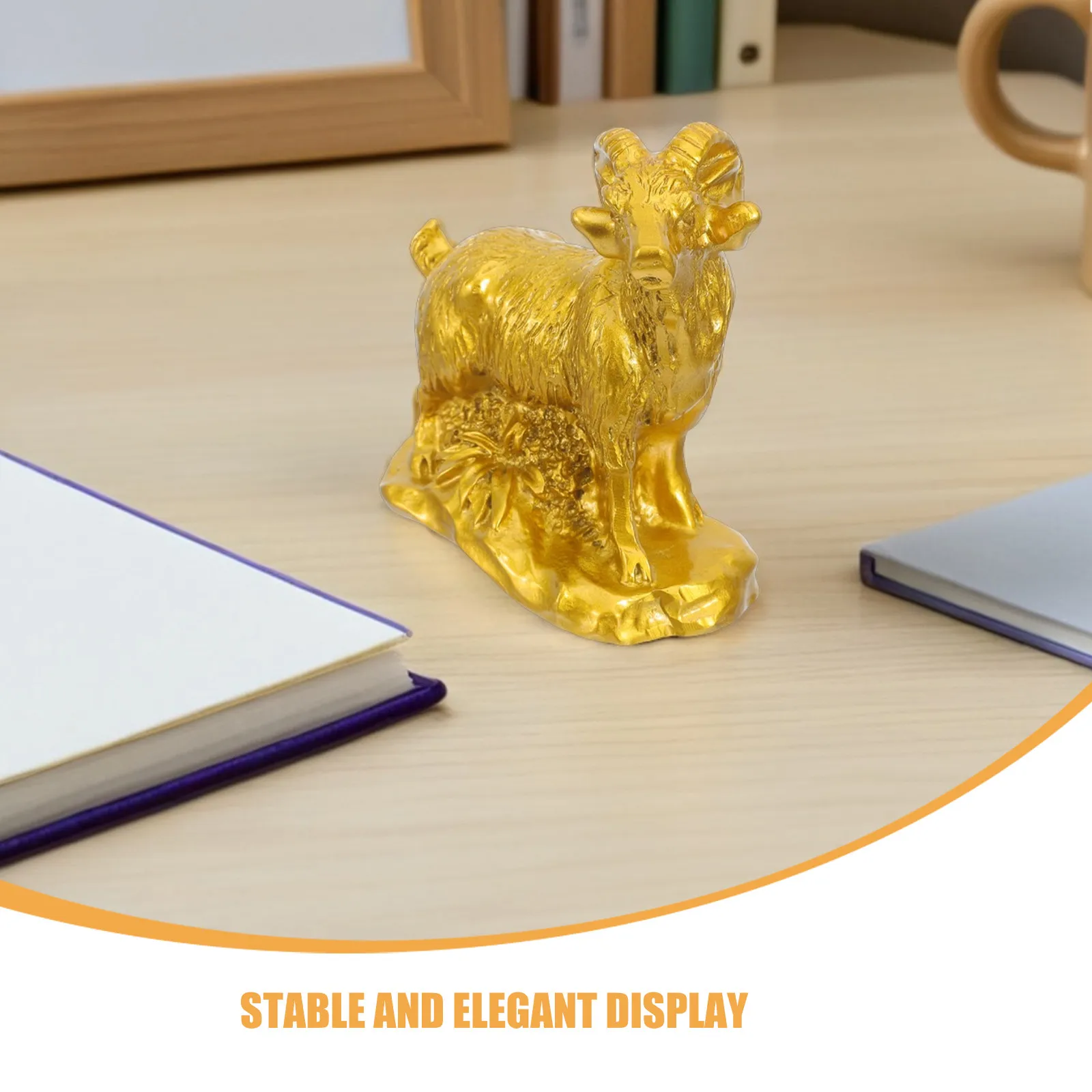 Resin Zodiac Goat Sculpture Realistic Sheep Statue Feng Shui Desktop Ornament Chinese New Year Decor view 4