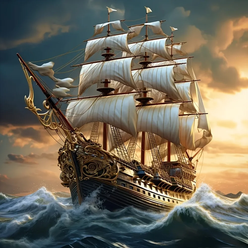 

Sailboat Sea Landscape 500PCS/1024 PCS Jigsaw Puzzles Challenging Family Activity Game for Gameroom Bedroom Home Decor Gift