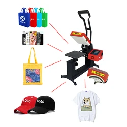 Automatic Hat Cap Heat Press Printer, Label Transfer, Stamping Sublimation Machine, Digital Display Clamshell DIY Advertising