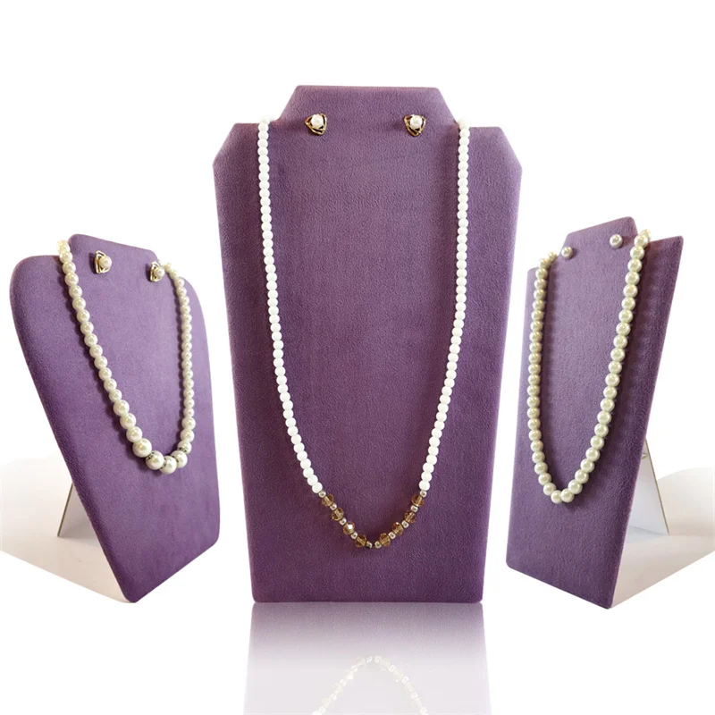 Elegant and Gentle Taro Purple Velvet Jewelry Rack Earrings Studs Necklaces Pendant Display Stand Foldable Jewelry Hanging Stand