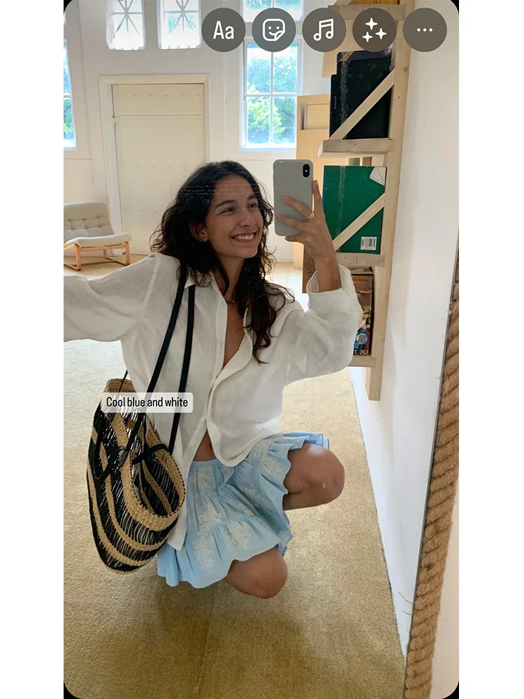 

Синяя юбка трапециевидной формы с вышивкой, брюки, кукла Dr, женский комплект Faion, костюм-футболка для детей 8–25 лет, летняя коллекция